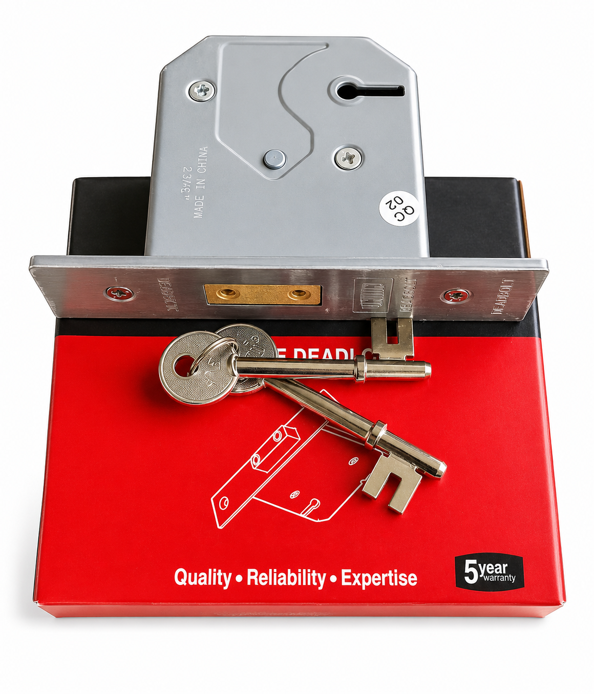 Union 3 Lever Mortice Deadlock - Satin Chrome